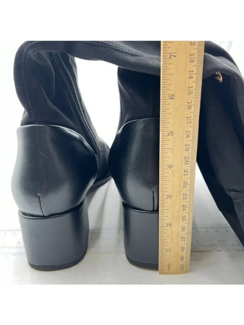 Women Trendy Over The Knee Boots Flats Pointed Closed Toe Low Heels Black